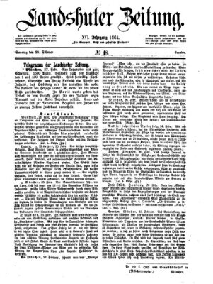 Landshuter Zeitung Sonntag 28. Februar 1864