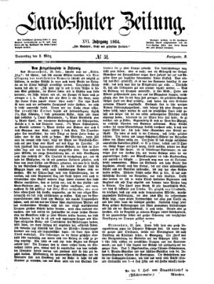 Landshuter Zeitung Donnerstag 3. März 1864