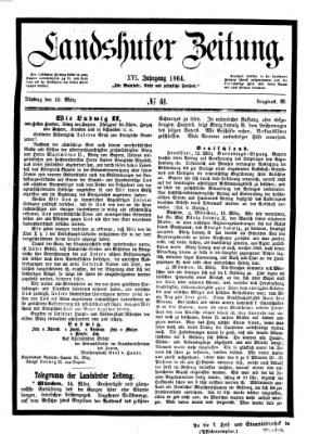 Landshuter Zeitung Dienstag 15. März 1864