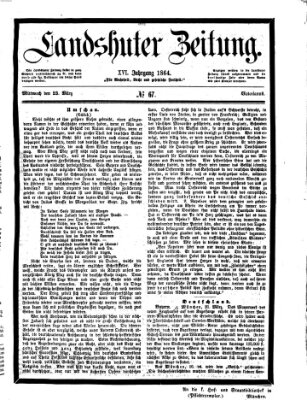 Landshuter Zeitung Mittwoch 23. März 1864