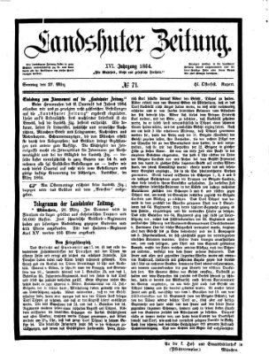 Landshuter Zeitung Sonntag 27. März 1864