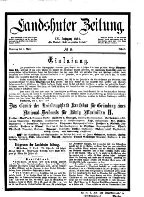 Landshuter Zeitung Sonntag 3. April 1864