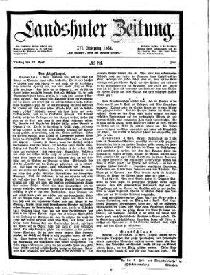 Landshuter Zeitung Dienstag 12. April 1864