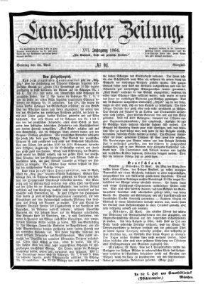 Landshuter Zeitung Sonntag 24. April 1864