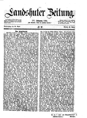 Landshuter Zeitung Donnerstag 28. April 1864