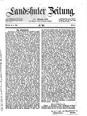 Landshuter Zeitung Mittwoch 4. Mai 1864