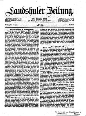 Landshuter Zeitung Dienstag 14. Juni 1864