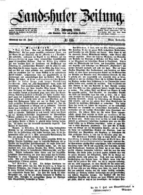 Landshuter Zeitung Mittwoch 15. Juni 1864