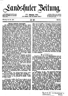 Landshuter Zeitung Sonntag 24. Juli 1864