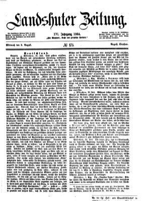 Landshuter Zeitung Mittwoch 3. August 1864