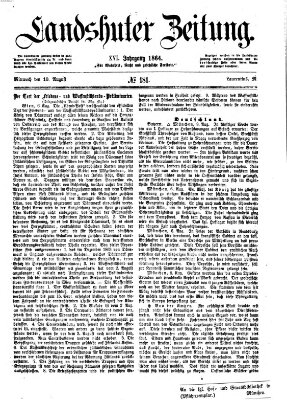 Landshuter Zeitung Mittwoch 10. August 1864