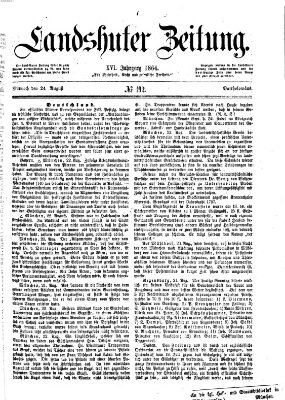 Landshuter Zeitung Mittwoch 24. August 1864