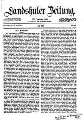 Landshuter Zeitung Donnerstag 1. September 1864