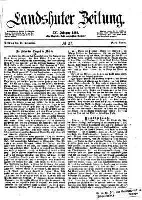 Landshuter Zeitung Sonntag 11. September 1864