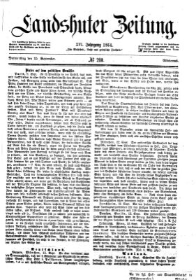 Landshuter Zeitung Donnerstag 15. September 1864