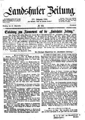 Landshuter Zeitung Dienstag 20. September 1864