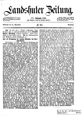 Landshuter Zeitung Mittwoch 21. September 1864