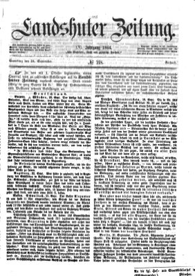 Landshuter Zeitung Samstag 24. September 1864