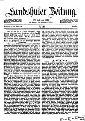 Landshuter Zeitung Sonntag 25. September 1864