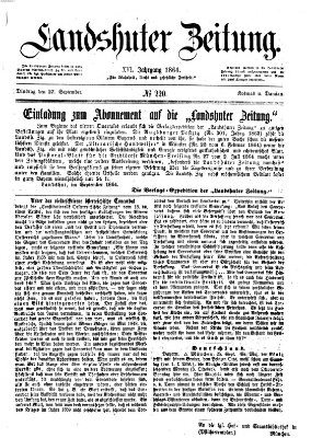 Landshuter Zeitung Dienstag 27. September 1864