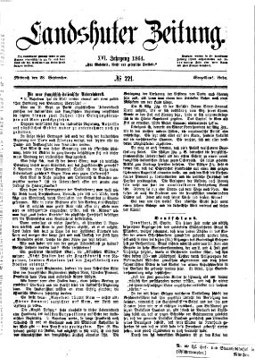 Landshuter Zeitung Mittwoch 28. September 1864