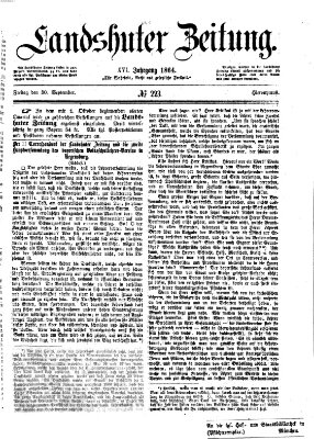 Landshuter Zeitung Freitag 30. September 1864