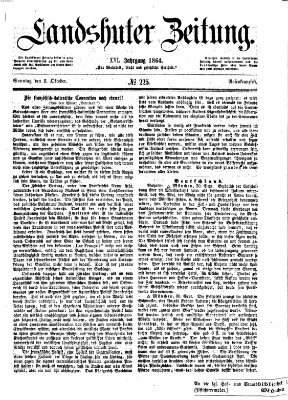 Landshuter Zeitung Sonntag 2. Oktober 1864