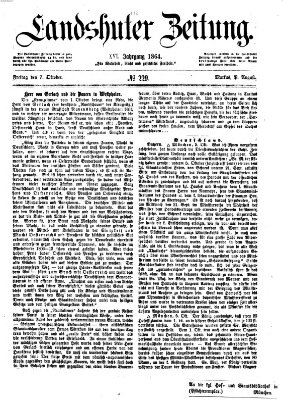 Landshuter Zeitung Freitag 7. Oktober 1864