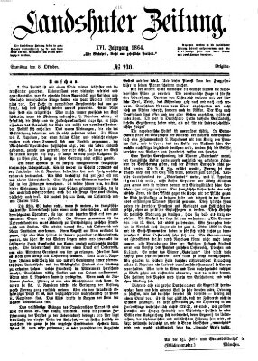 Landshuter Zeitung Samstag 8. Oktober 1864