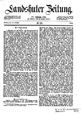 Landshuter Zeitung Dienstag 18. Oktober 1864