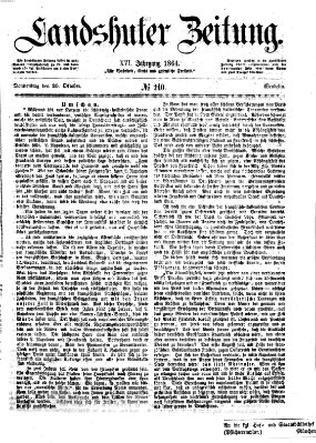 Landshuter Zeitung Donnerstag 20. Oktober 1864