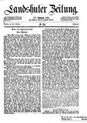 Landshuter Zeitung Dienstag 25. Oktober 1864