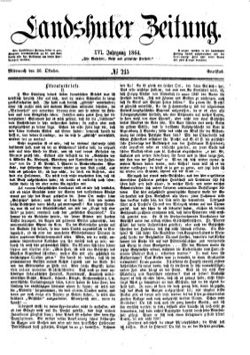 Landshuter Zeitung Mittwoch 26. Oktober 1864