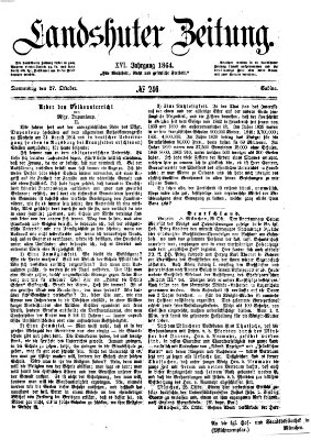 Landshuter Zeitung Donnerstag 27. Oktober 1864