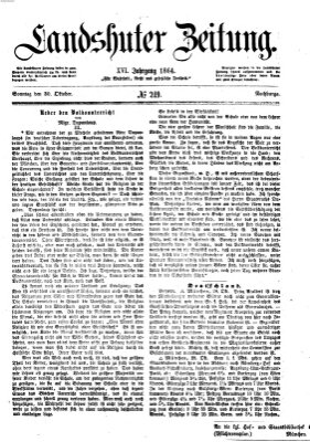 Landshuter Zeitung Sonntag 30. Oktober 1864