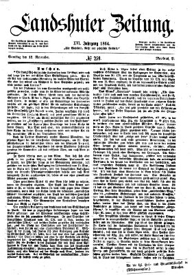 Landshuter Zeitung Samstag 12. November 1864