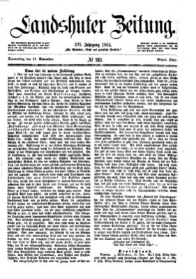 Landshuter Zeitung Donnerstag 17. November 1864