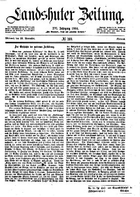 Landshuter Zeitung Mittwoch 23. November 1864