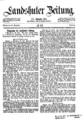 Landshuter Zeitung Dienstag 29. November 1864