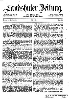 Landshuter Zeitung Sonntag 11. Dezember 1864