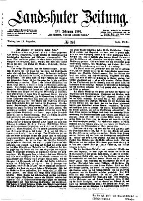 Landshuter Zeitung Dienstag 13. Dezember 1864