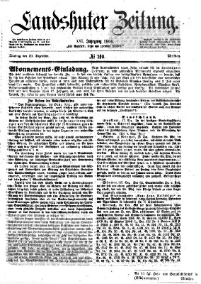 Landshuter Zeitung Dienstag 20. Dezember 1864