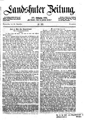 Landshuter Zeitung Donnerstag 22. Dezember 1864