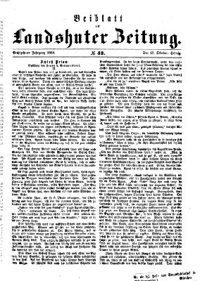 Landshuter Zeitung Montag 17. Oktober 1864