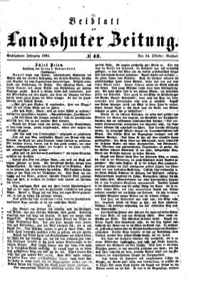 Landshuter Zeitung Montag 24. Oktober 1864