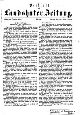 Landshuter Zeitung Montag 21. November 1864