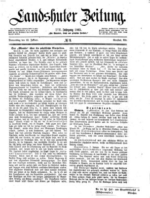 Landshuter Zeitung Donnerstag 12. Januar 1865