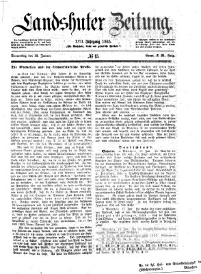 Landshuter Zeitung Donnerstag 19. Januar 1865