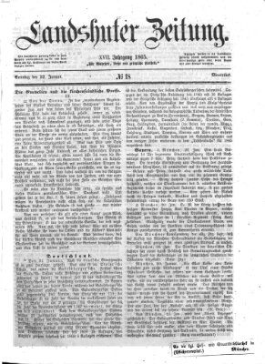 Landshuter Zeitung Sonntag 22. Januar 1865