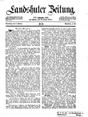 Landshuter Zeitung Donnerstag 9. Februar 1865